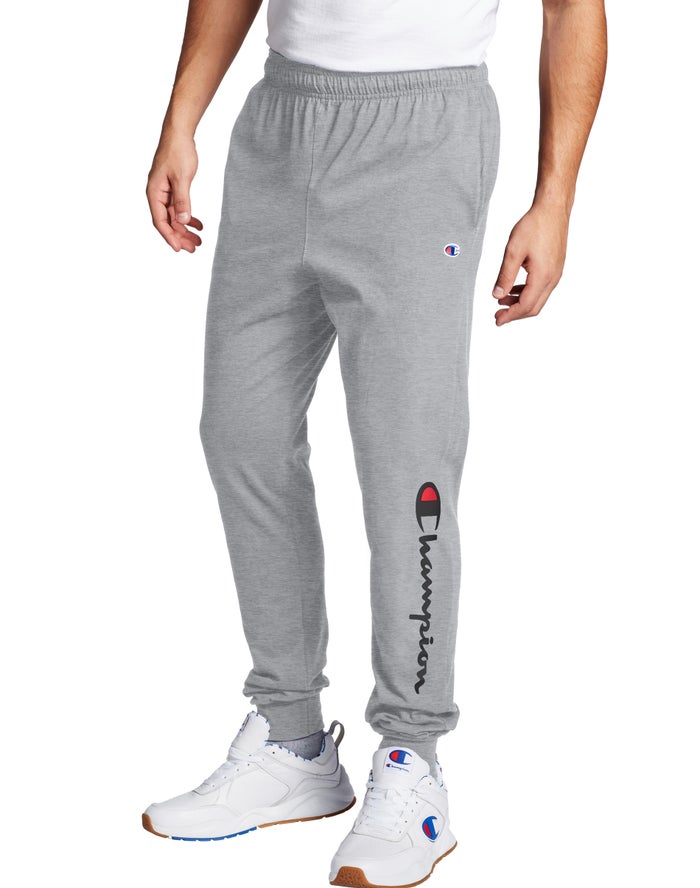 Champion Classic Jersey Script Logo Joggingbroek Heren - Grijs - Belgie 9704CNAWS